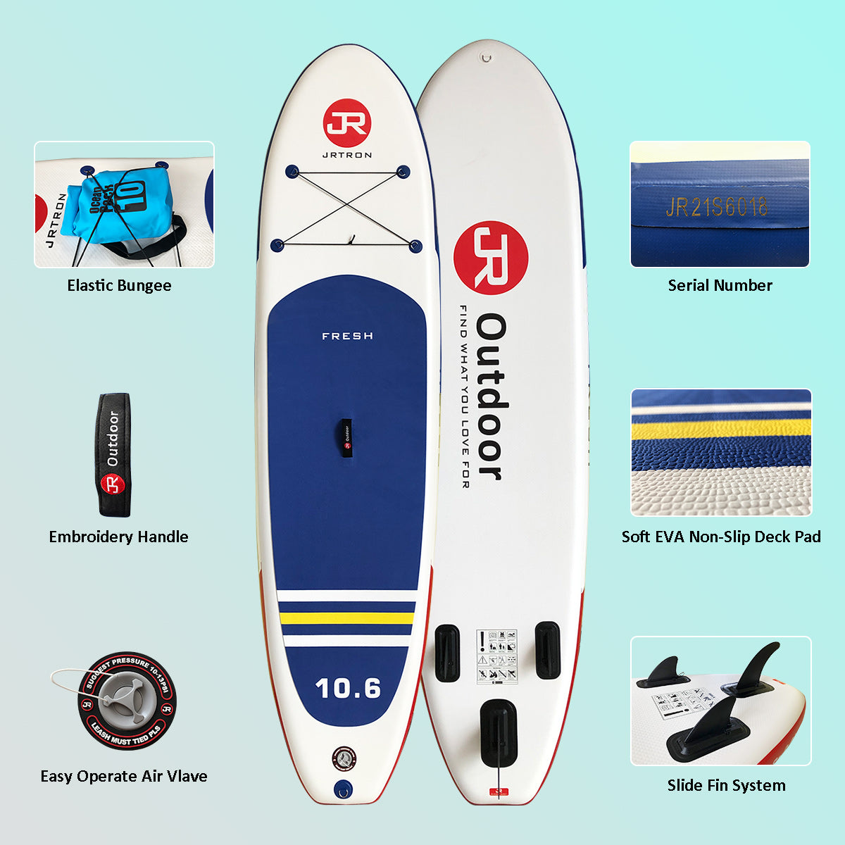 JTRDA Fresh 10'6" inflatable SUP