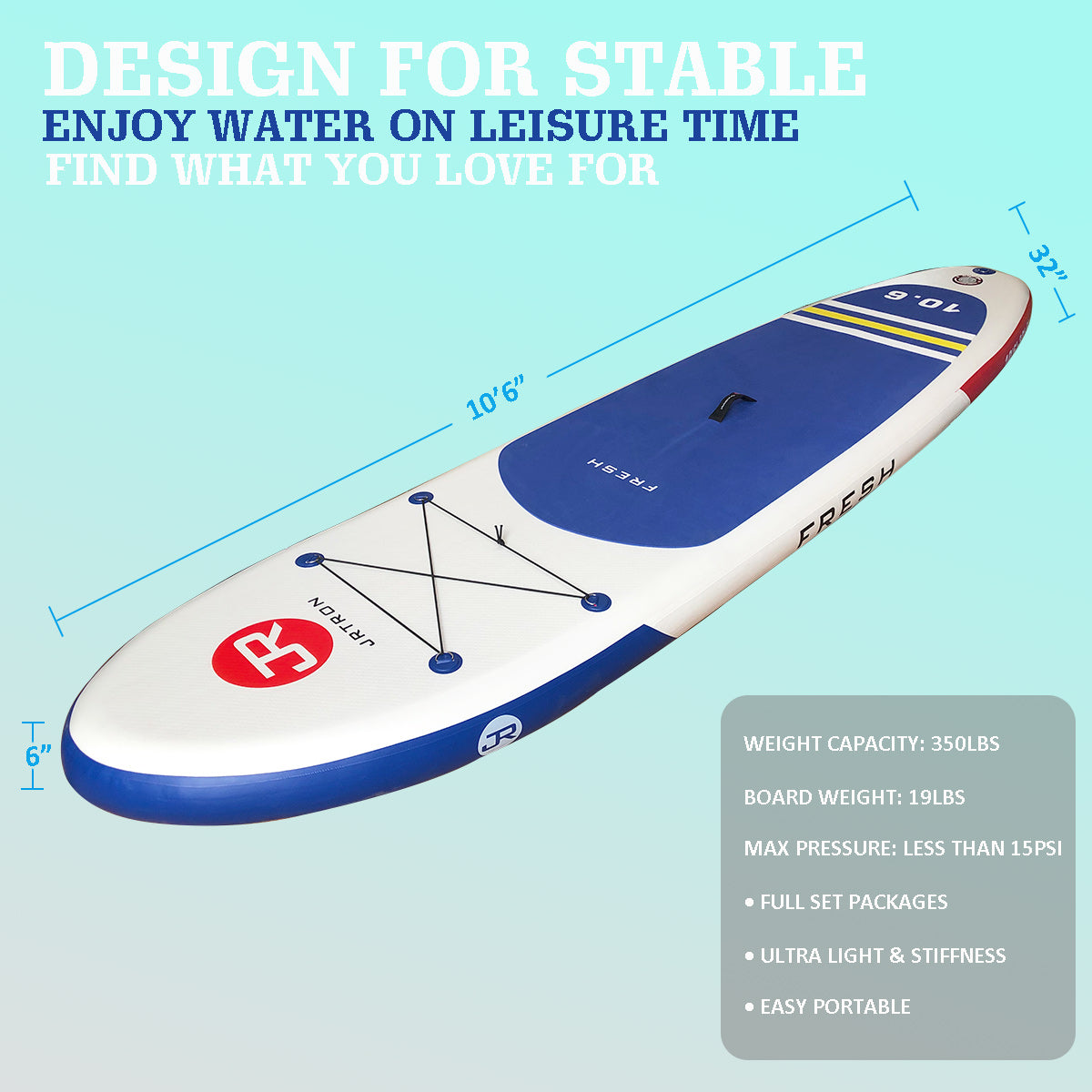 JTRDA Fresh 10'6" inflatable SUP