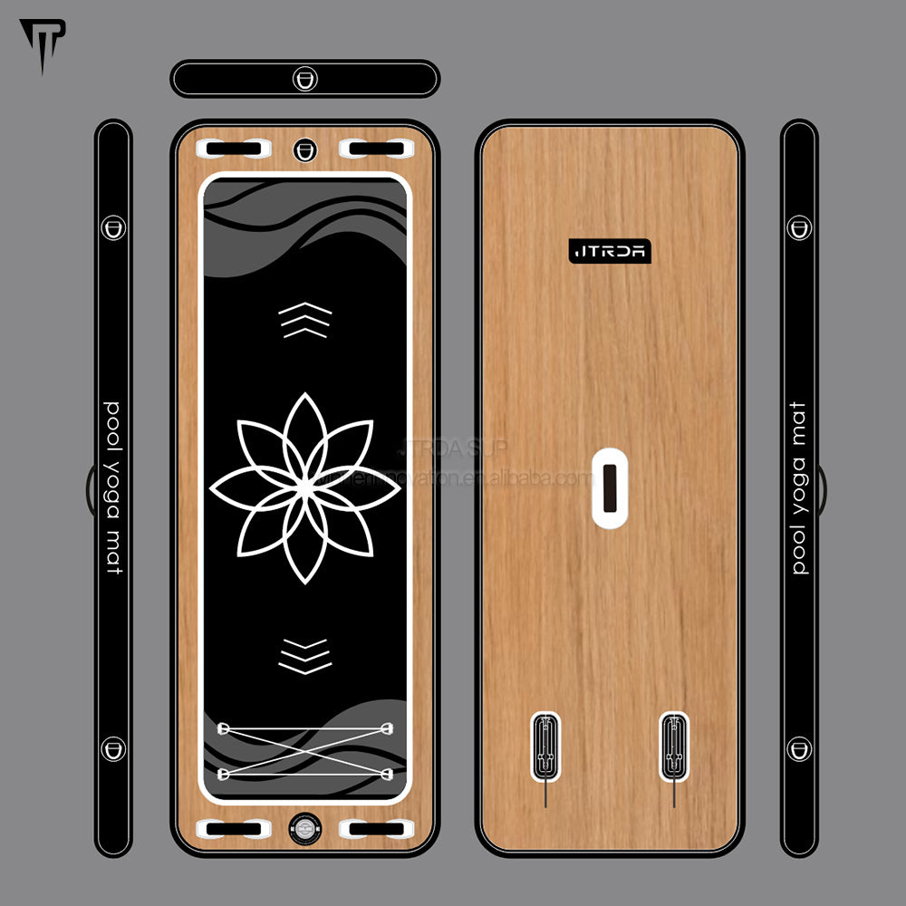 JTRDA wood lotus inflatable water pool yoga mat paddle board