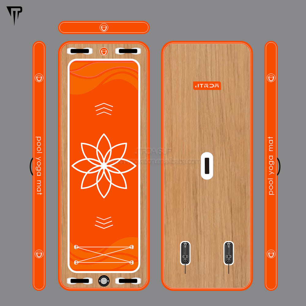 JTRDA wood lotus inflatable water pool yoga mat paddle board