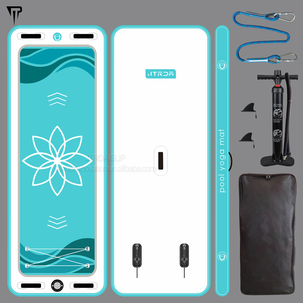 JRTDA water pool yoga fitness mat lotus white
