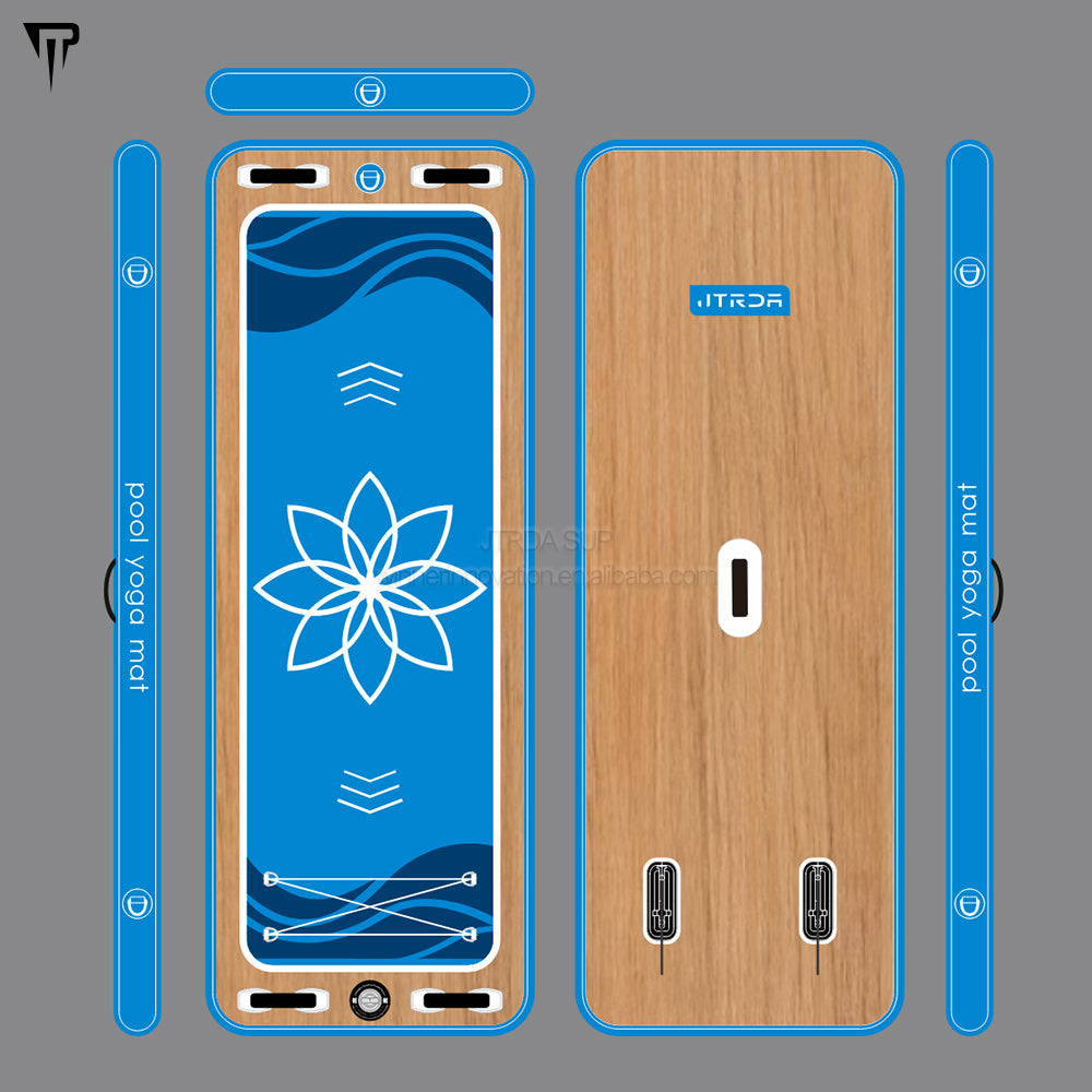 JTRDA wood lotus inflatable water pool yoga mat paddle board