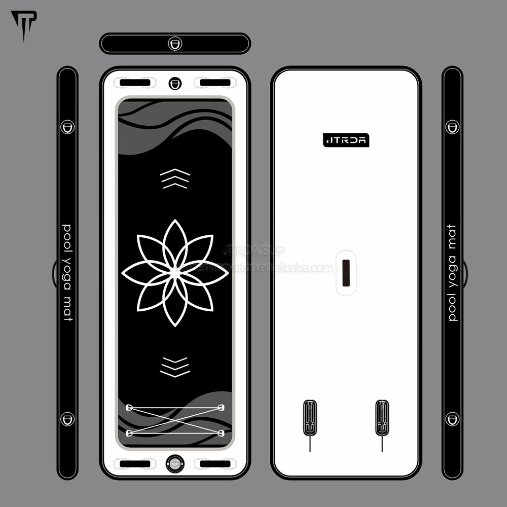 JRTDA water pool yoga fitness mat lotus white