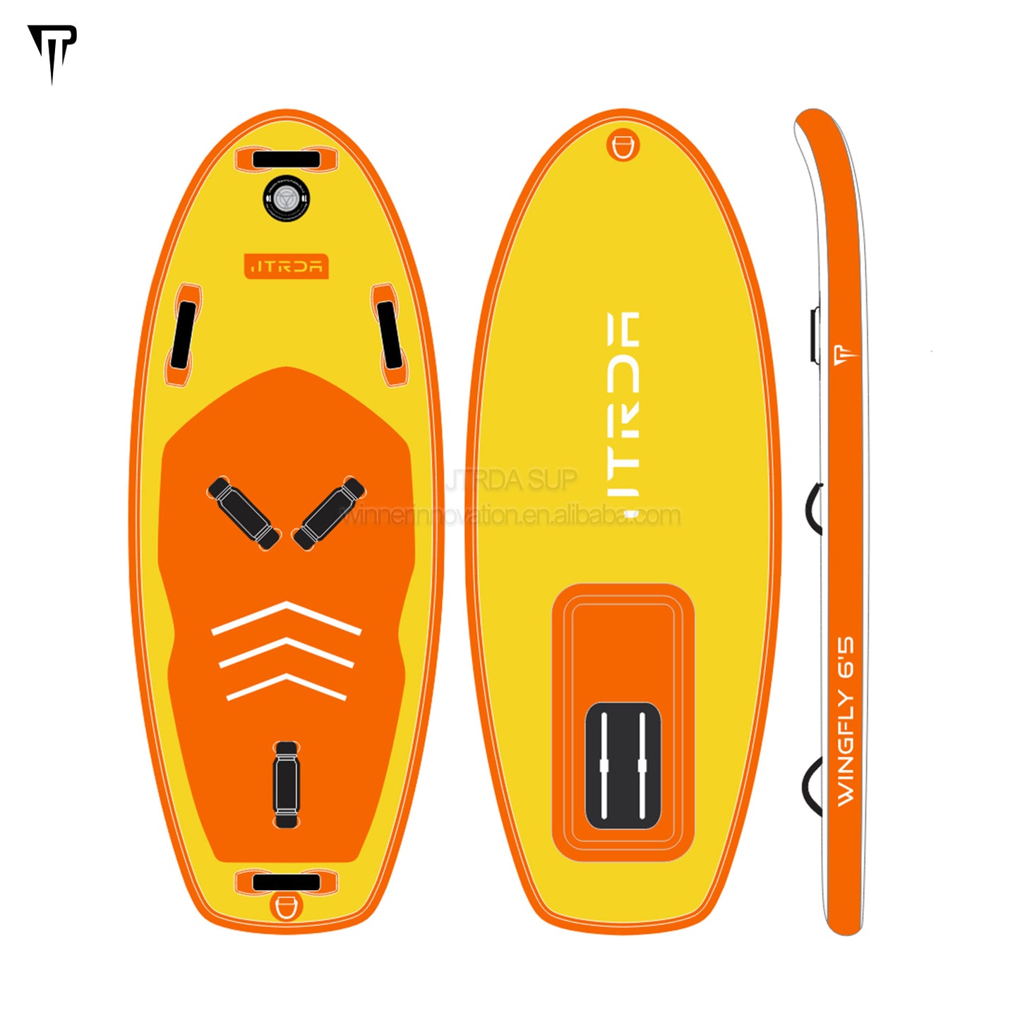 JTRDA wingfly 6'5 wingfoil inflatable with foot straps