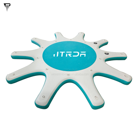 Inflatable Round Air Floating Aqua Center Yoga Dock Island Platform for 10 SUPs Octopus
