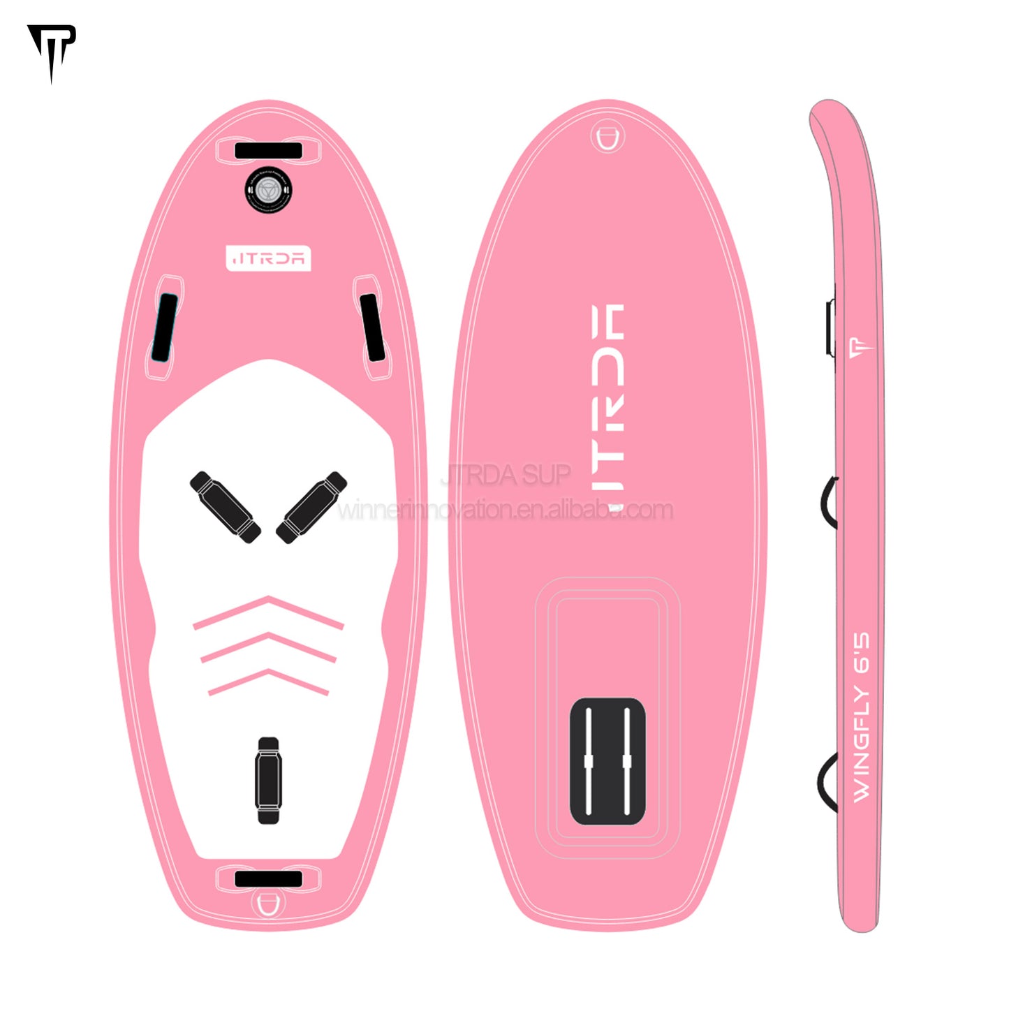 JTRDA wingfly 6'5 wingfoil inflatable with foot straps