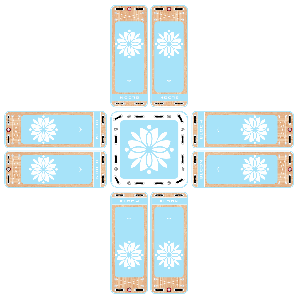 JTRDA water yoga traning mat 8+1 floatable center platform
