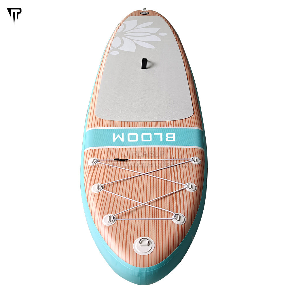 JTRDA Yoga SUP paddle board with fin and paddle elegant wood design