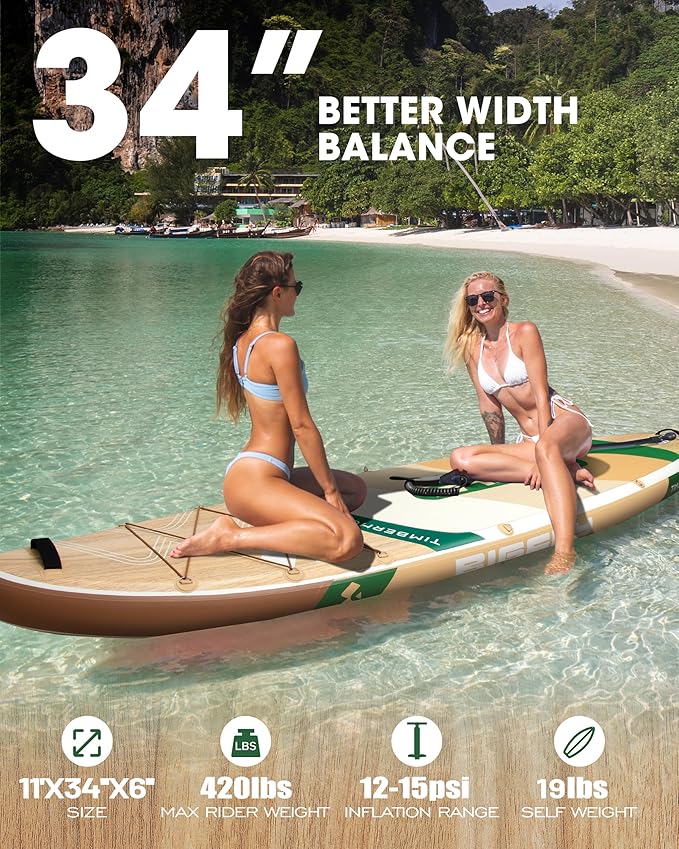 BIGFLY inflatable print wood SUP set 11'