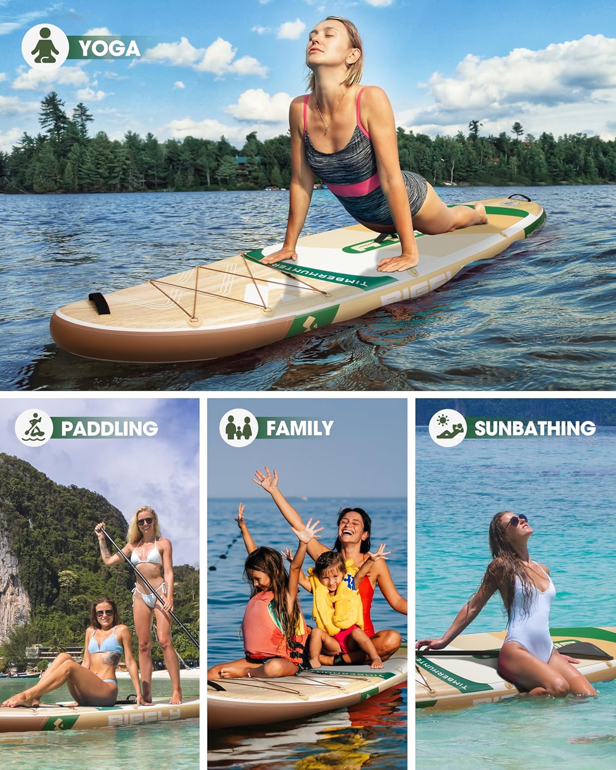BIGFLY inflatable print wood SUP set 11'