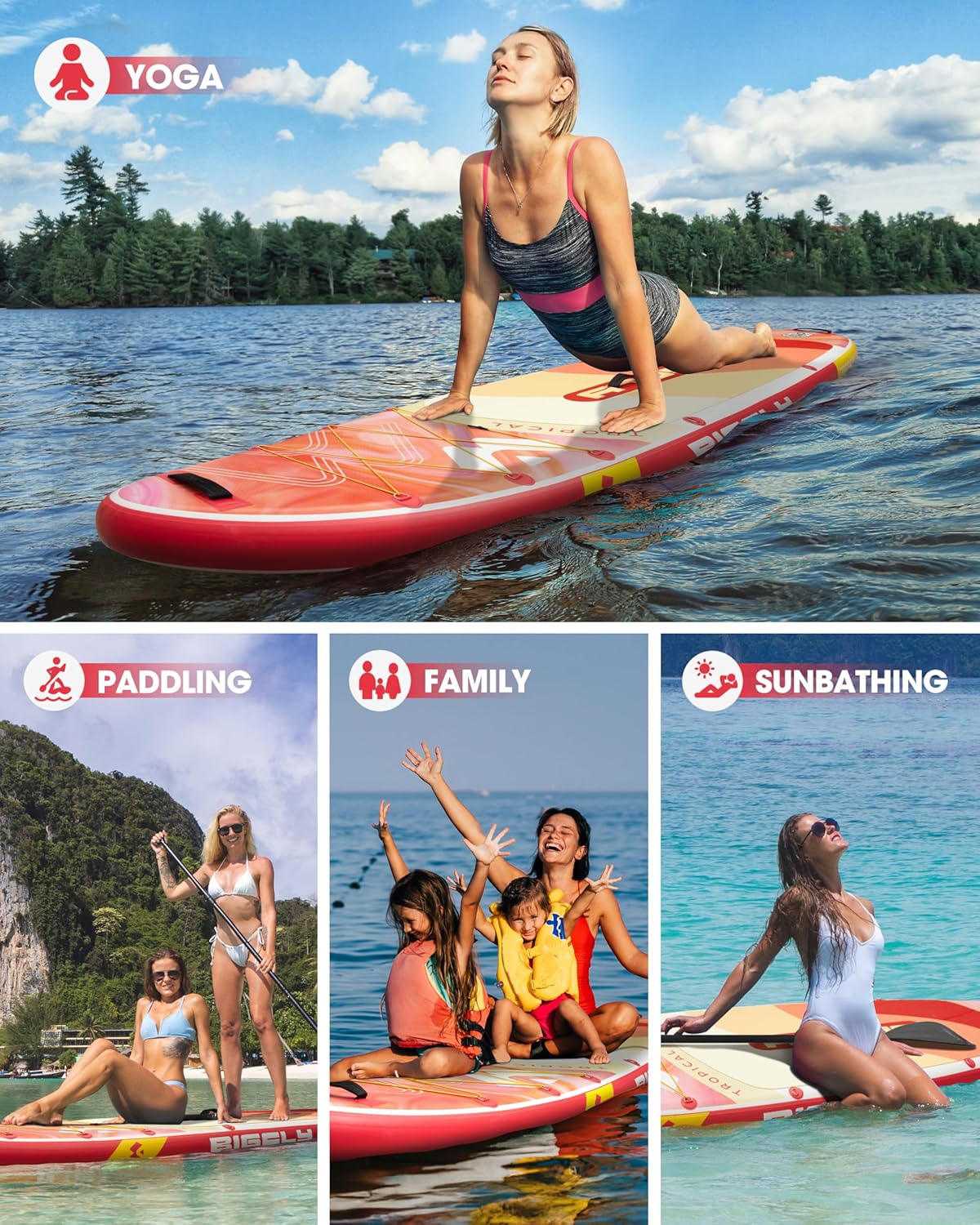 BIGFLY inflatable print pink SUP set 11'