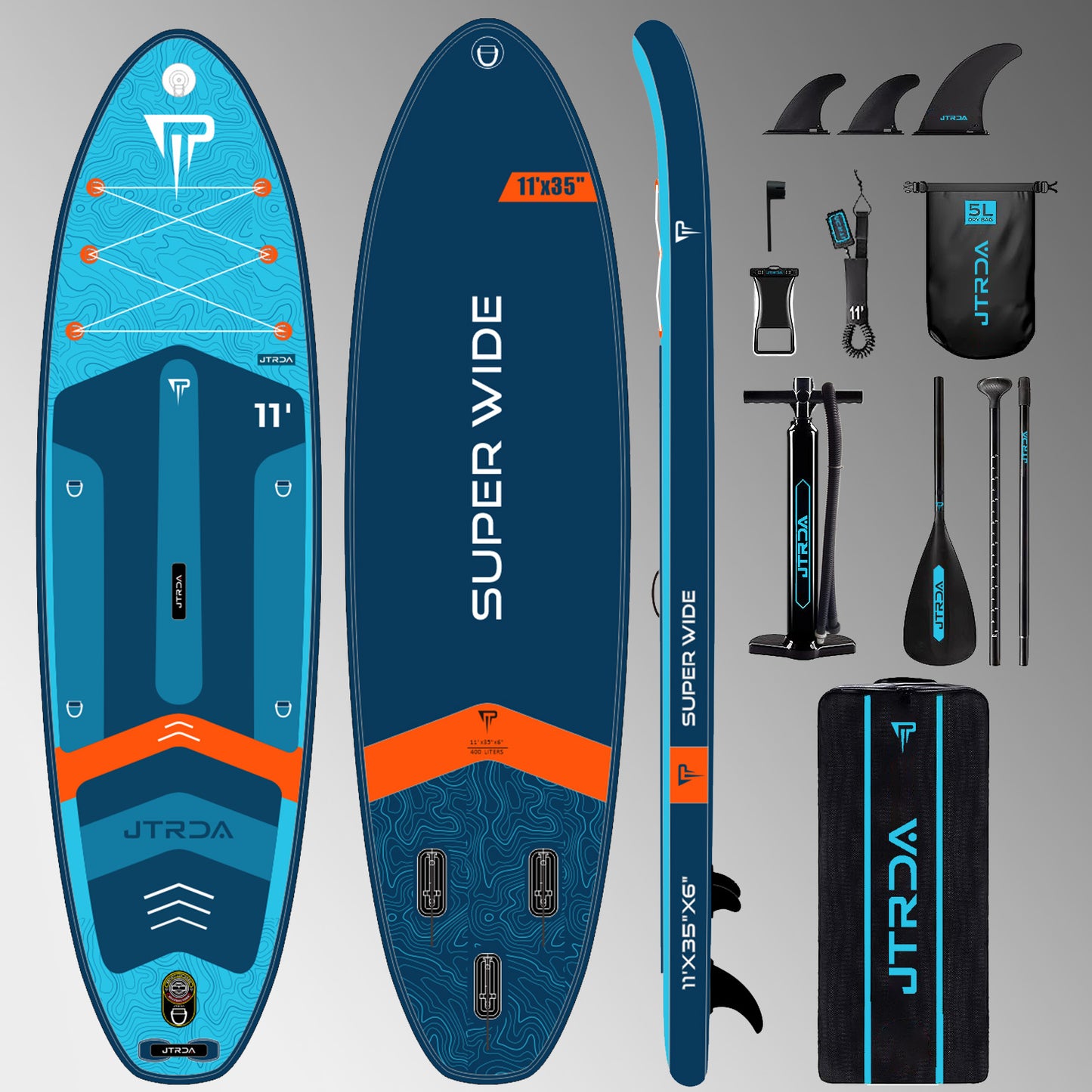 JTRDA SUPER WIDE SERIES 11'X35"X6" INFLATABLE SUP SET