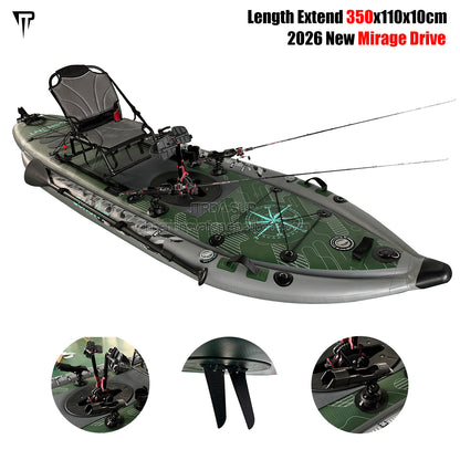 JTRDA 2026 New 350cm Mirage Pedal Drive (Penguin type) Fin Flap Drive Inflatable Fishing Kayak