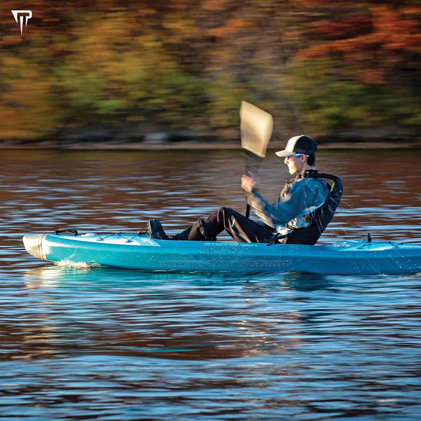 JTRDA Inflatable Drop Stitch One Person Kayak Double Air Chamber Boat
