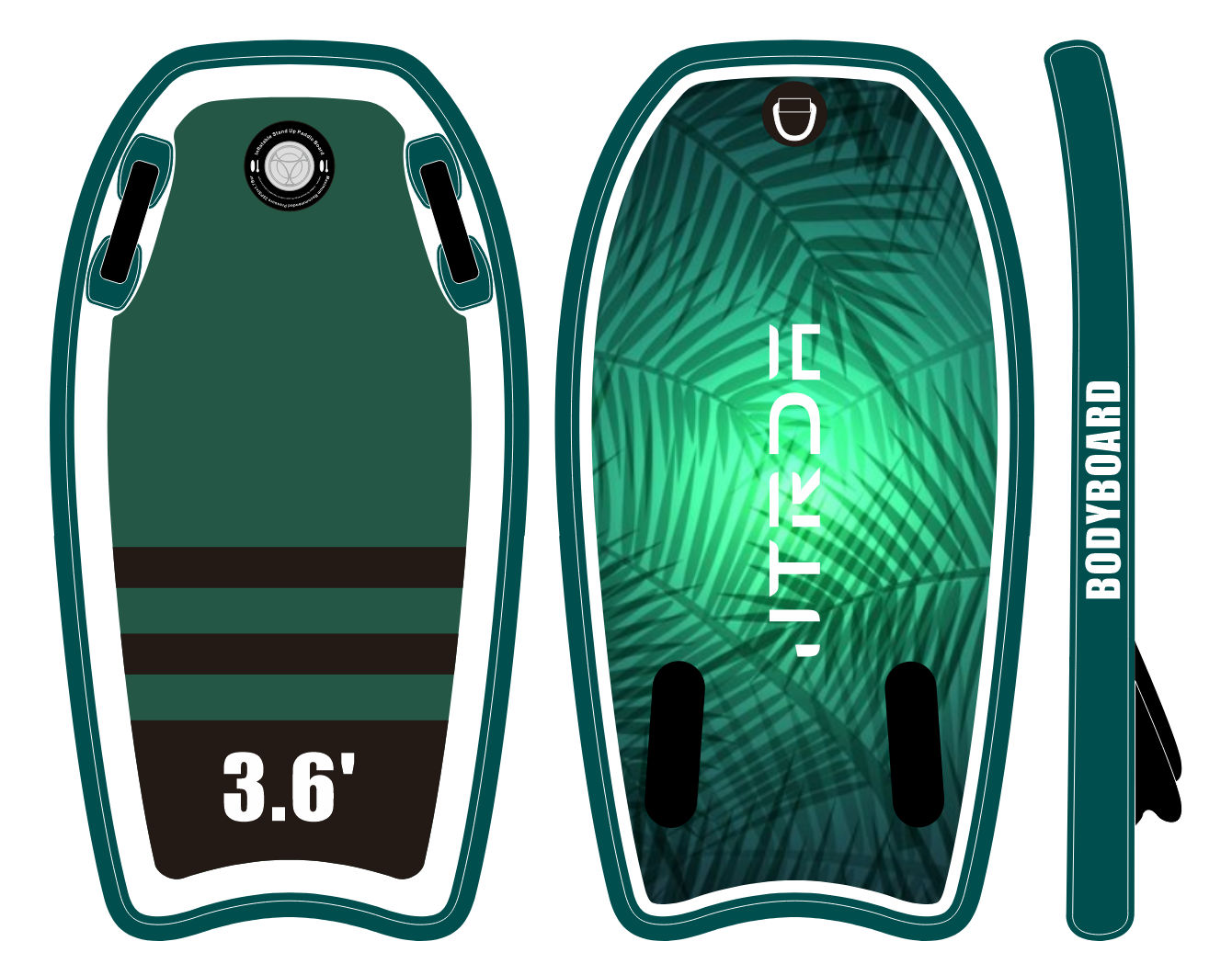 JTRDA 3.6ft Inflatable Bodyboard Drop Stitch Surfboard