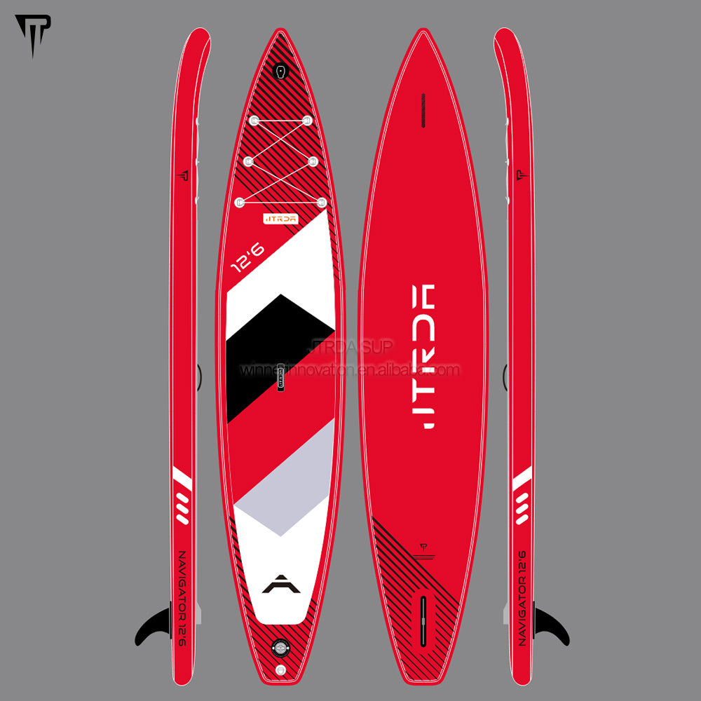 JTRDA 12'6"x30"x6" inflatable touring SUP paddle boards
