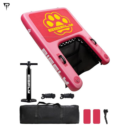 Rampe gonflable pour chien JTRDA, échelle, quai sur l'eau, couleur rose