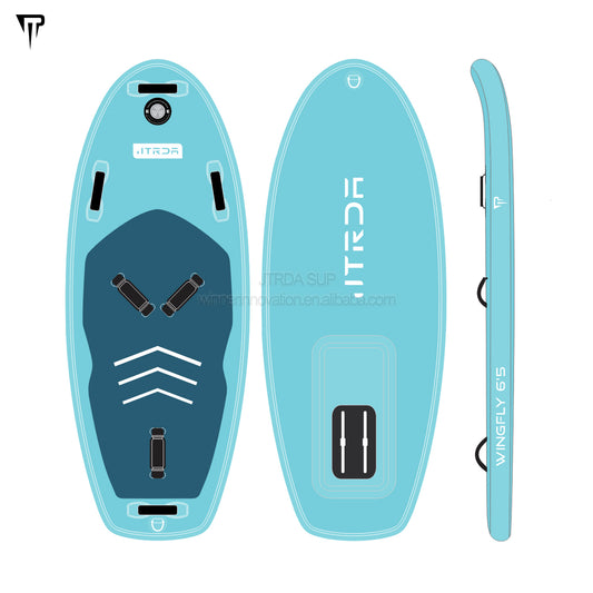 JTRDA wingfly 6'5 wingfoil inflatable with foot straps