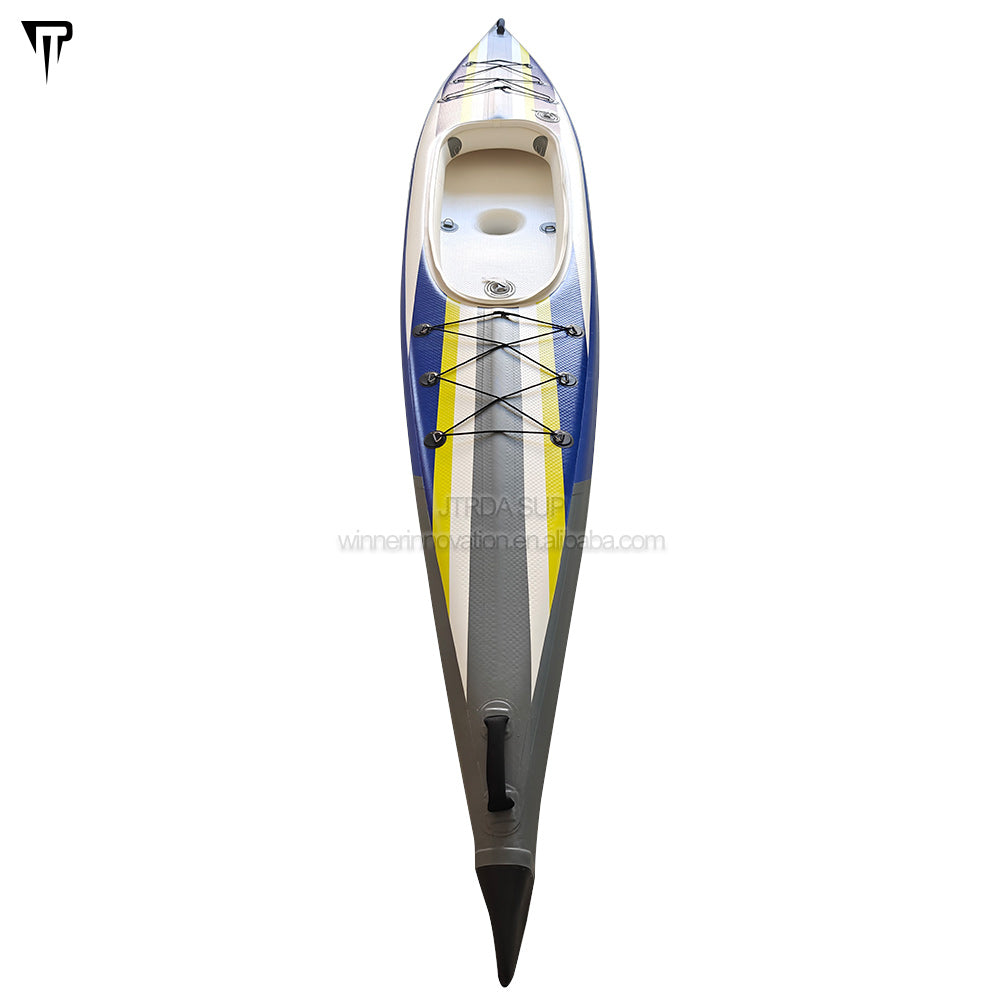 JTRDA Aufblasbares Rennkajak mit Drop-Stitch-Technologie für eine Person, hohe Geschwindigkeit