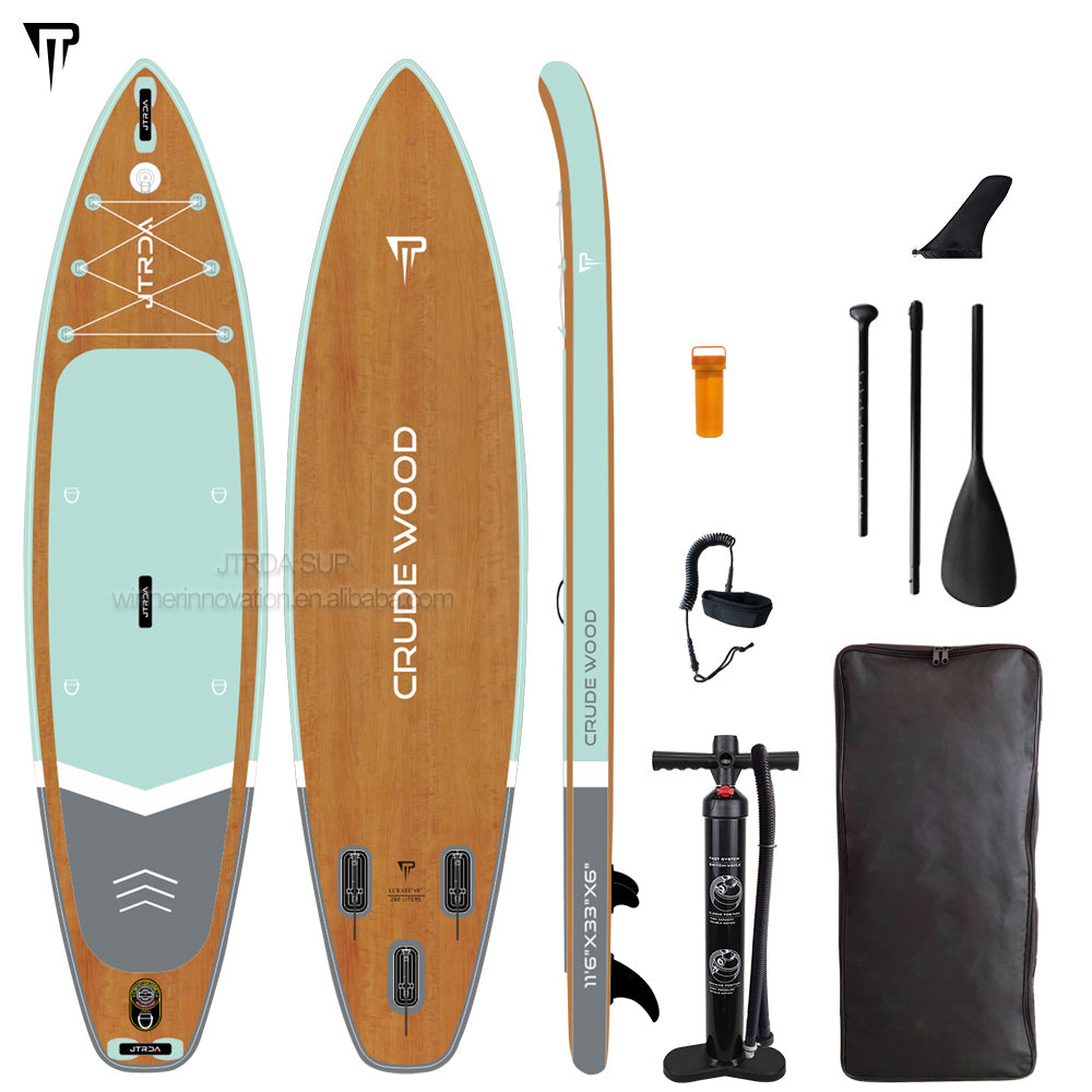JTRDA CRUDE WOOD 11'6 INFLATABLE SUP SET