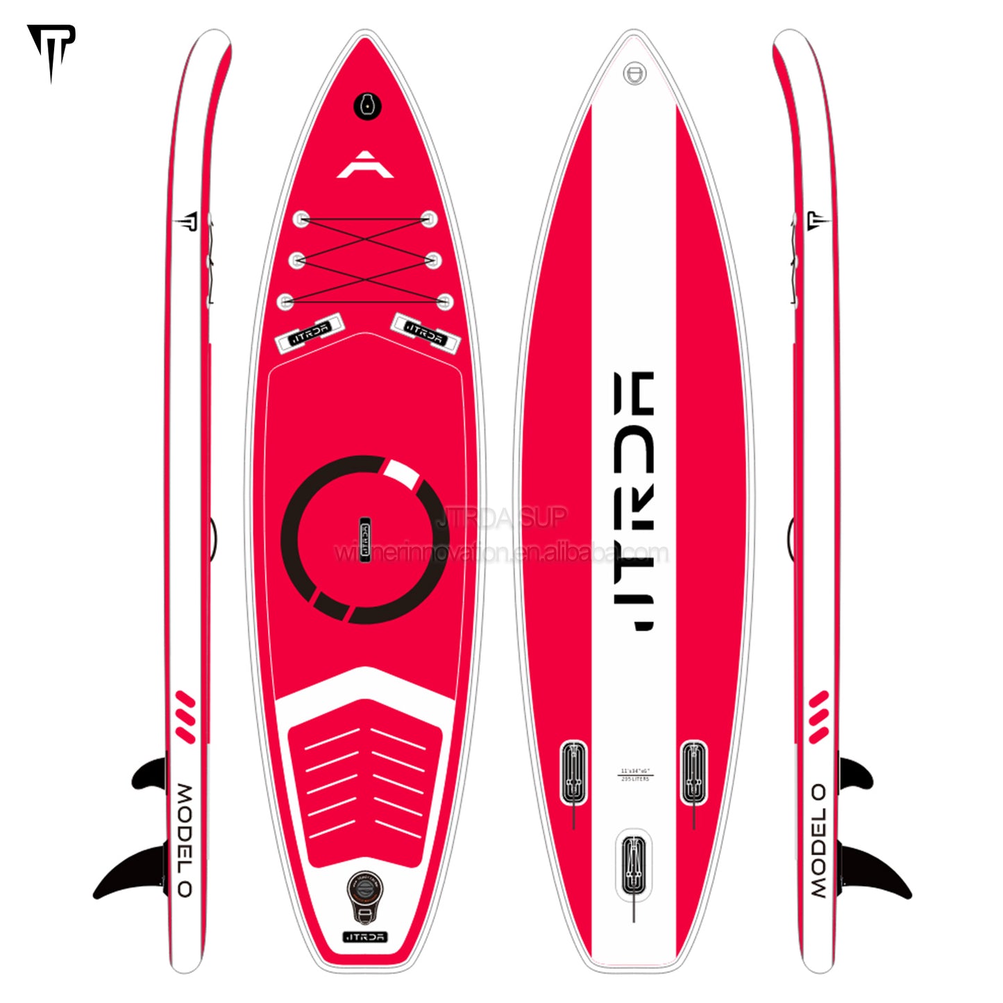 JTRDA 11'x34"x6" inflatable paddle board set Model O