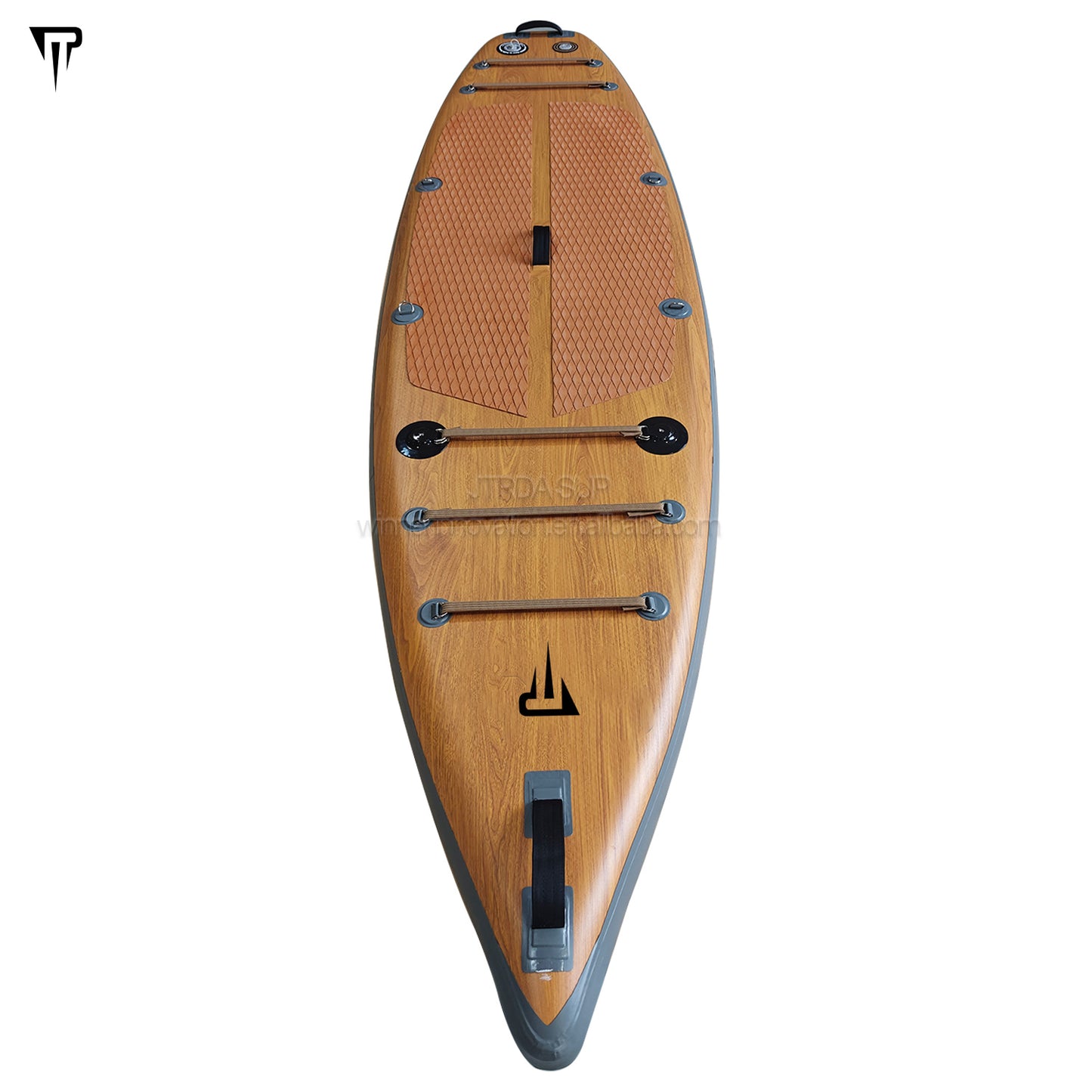 Надувная доска для серфинга JTRDA Wood Design длиной 10,6 футов с автоматическим предохранительным клапаном.