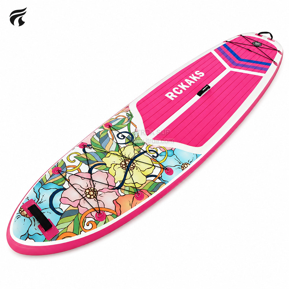 JTRDA 11'x33"x6" Flower Design Inflatable Paddle Board Set