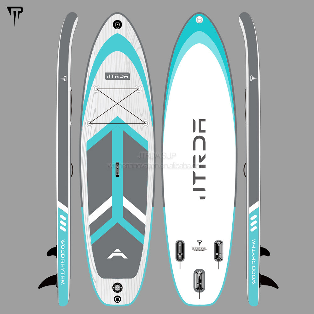 JTRDA 10'8"x33"x6" wood rhythm inflatable SUP paddle boards set