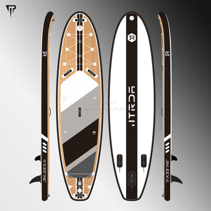 JTRDA 11Ft Wood Design Inflatable Stand Up Paddle Board Set