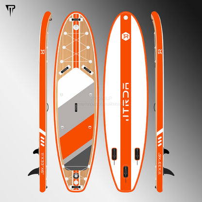 JTRDA 11Ft Wood Design Inflatable Stand Up Paddle Board Set