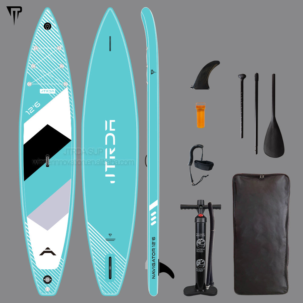 JTRDA 12'6"x30"x6" inflatable touring SUP paddle boards