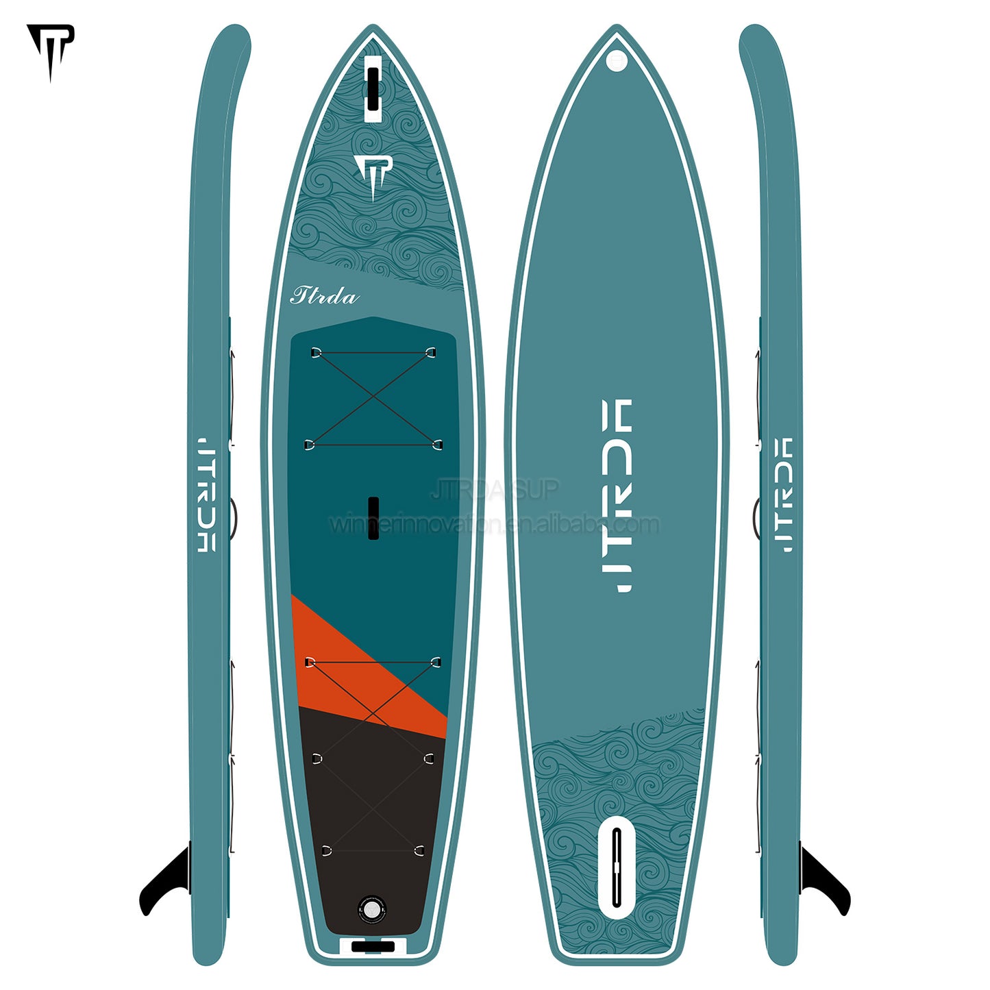 JTRDA 11'6" x33"x6" Inflatable Touring Paddle Board Set