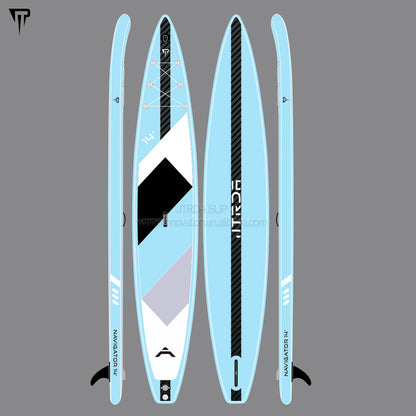 JTRDA 14' racing SUP with center carbon stringer