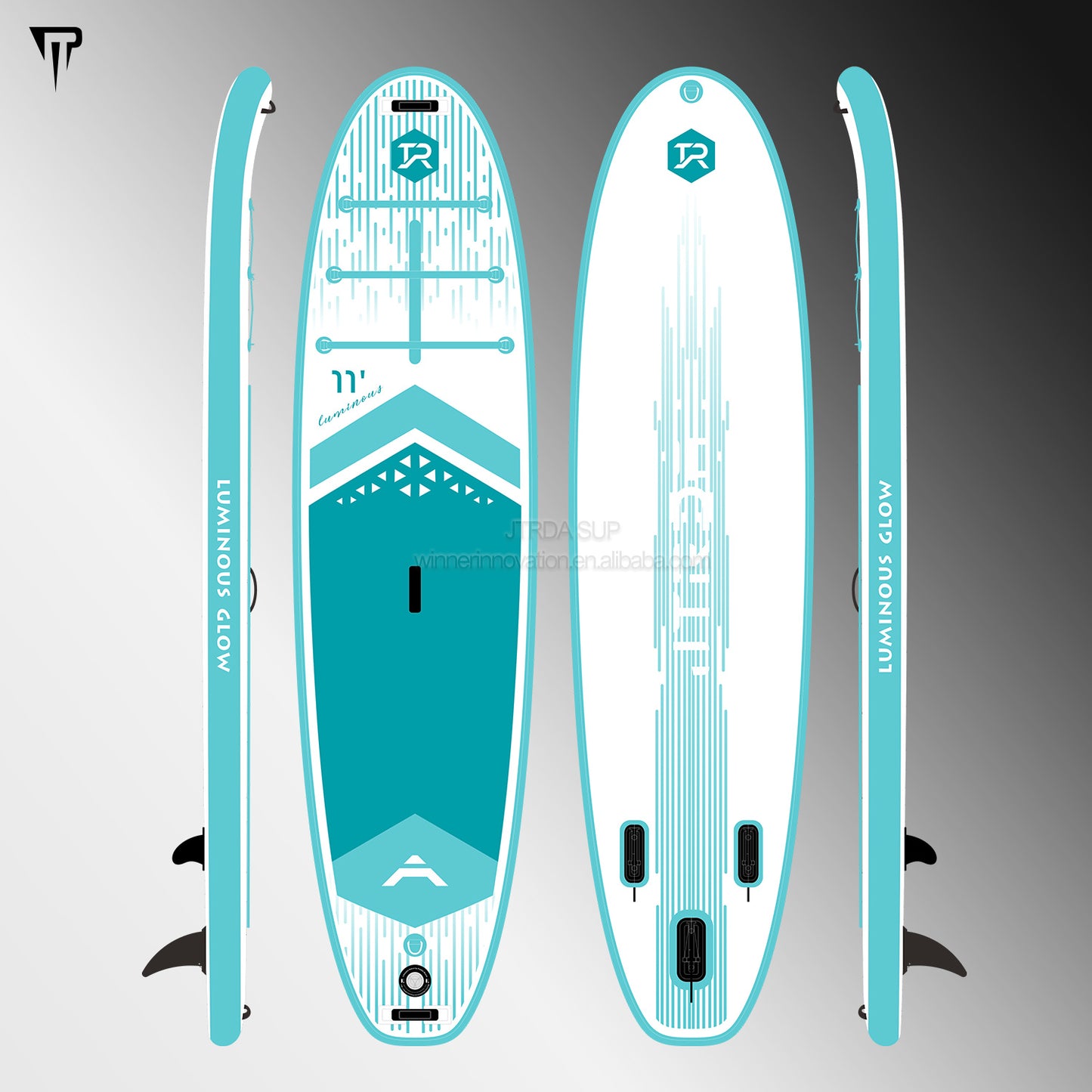 JTRDA 11'x34“ Inflatable Paddle Board Set Luminous Glow