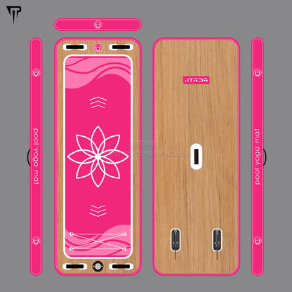 JTRDA wood lotus inflatable water pool yoga mat paddle board