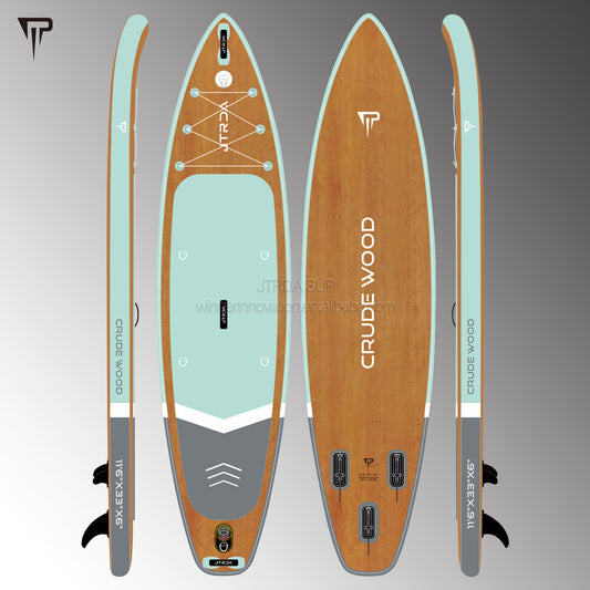 JTRDA CRUDE WOOD 11'6 INFLATABLE SUP SET
