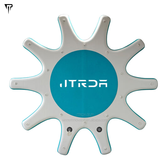 Inflatable Round Air Floating Aqua Center Yoga Dock Island Platform for 10 SUPs Octopus