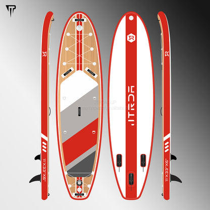 JTRDA 11Ft Wood Design Inflatable Stand Up Paddle Board Set