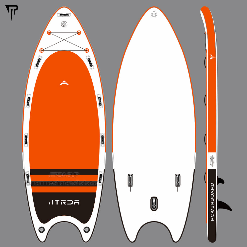 14ft big team XXL inflatable paddle board with motor or electric power