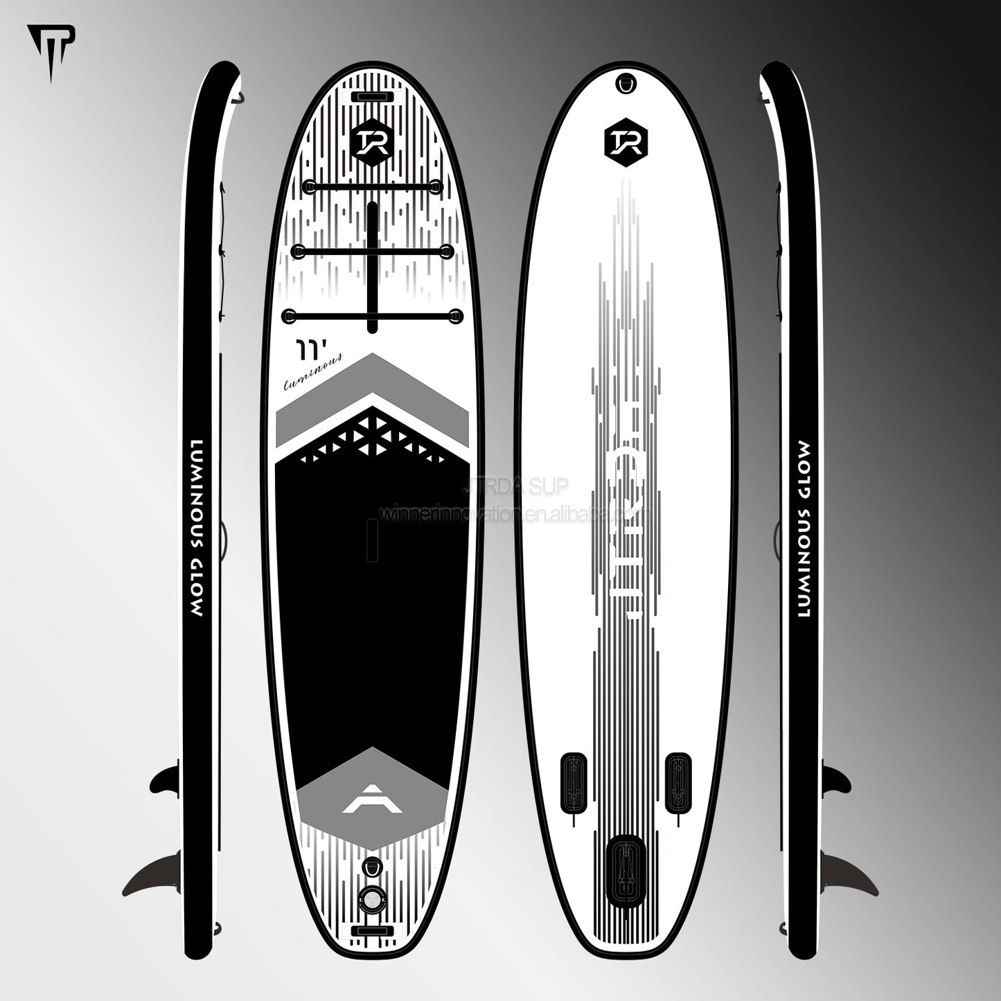 JTRDA 11'x34“ Inflatable Paddle Board Set Luminous Glow