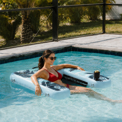 JTRDA Inflatable Drop Stitch Water Sofa Floating Chair with Cup Holder