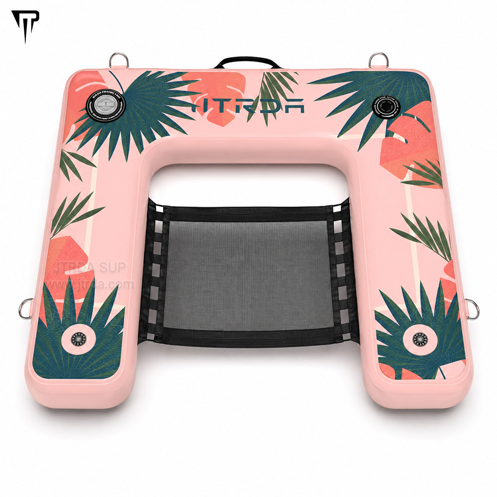 JTRDA Inflatable Drop Stitch Water Sofa Floating Chair with Cup Holder
