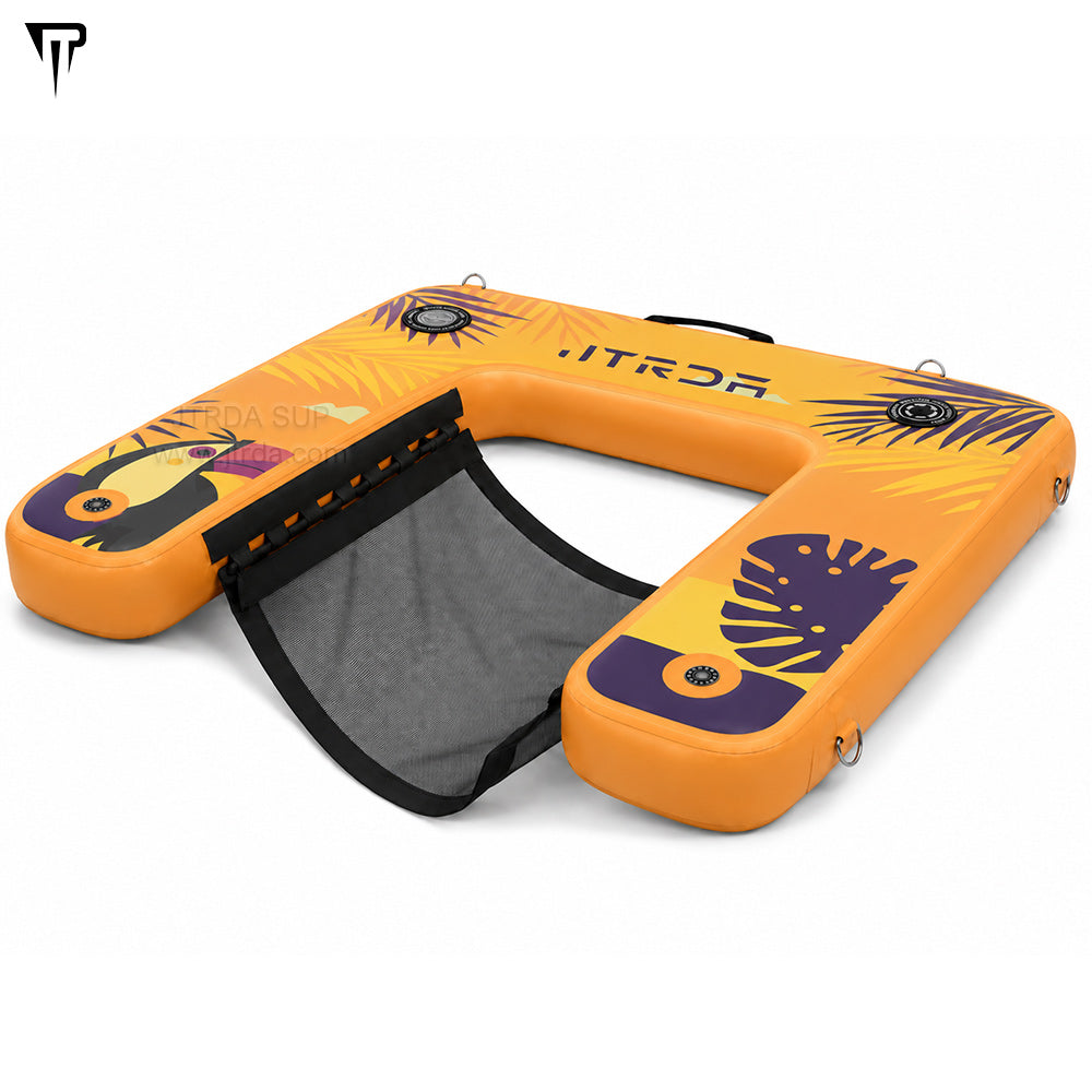 JTRDA Inflatable Drop Stitch Water Sofa Floating Chair with Cup Holder