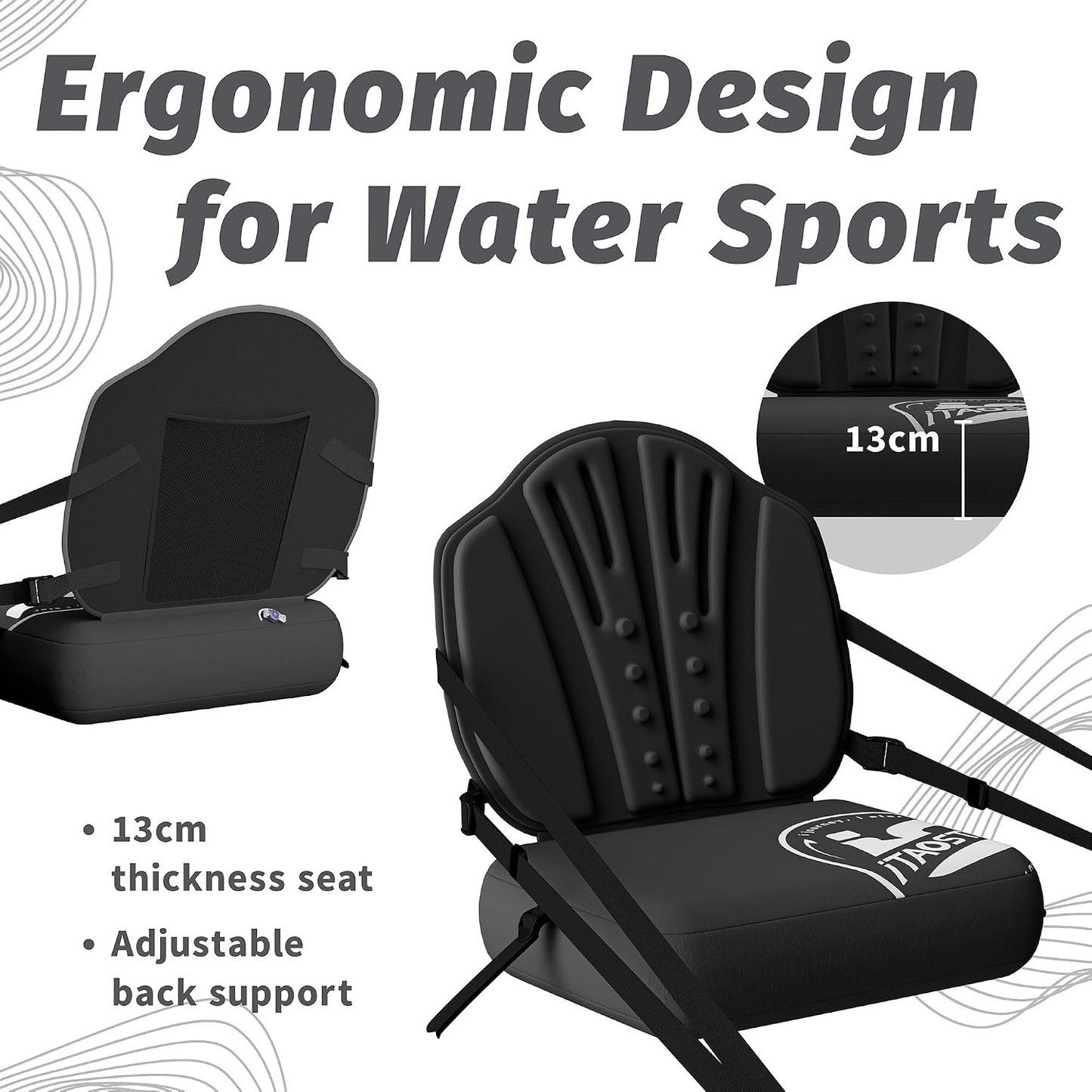 Inflatable seat+Oxford cloth backrest